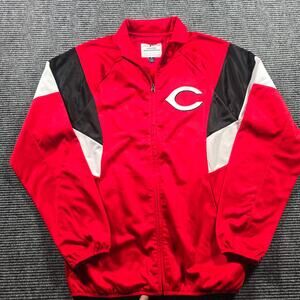 MLB Cincinnati Reds Jacket Mens M Red Full Zip Track